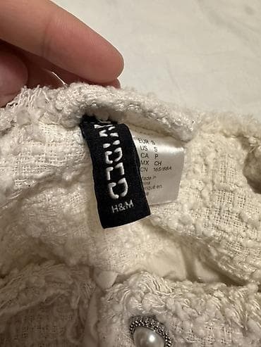 твидовая: Твидовый укороченный жакет H&M - Размер на бирке: S (EUR S, US S) — 3