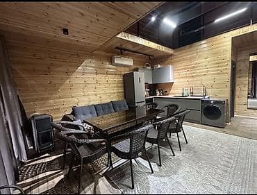 продаю дом бишкек кок жар: Сканди-хаус с панорамным видом на горы и поля - Двухсветная гостиная — 9
