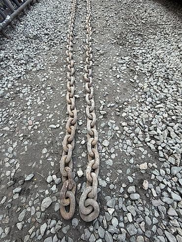 Электроинструменты: Тяжёлая стальная цепь для такелажа/буксировки Описание: - Две длинные — 3