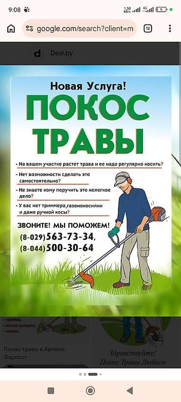 резка дерево: Уборка территории, Стрижка газона — 3