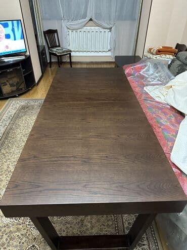 стол на кухню со стульями: Стол для зала, Б/у, Складной, Прямоугольный — 2