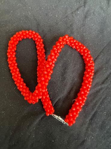 колечко из бисера: Коралловый бисер, продаю много разных винтажных украшений, бус с — 6