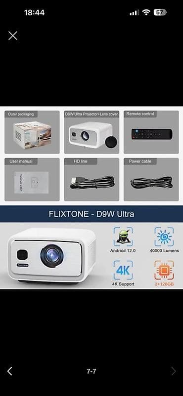 hdmi switch: Проектор FLIXTONE d9w ultra для домашнего кинотеатра - Нативное — 6