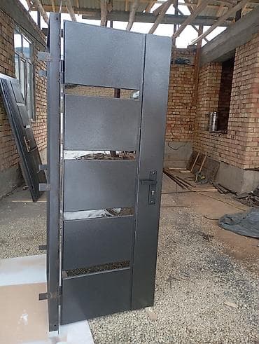 эшик ручка: Двери для домов и квартир, Металлическая, Двухстворчатая, Правосторонняя, цвет - Серый — 2