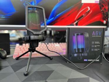 колонка комбик: Конденсаторный микрофон fifine ampligame A6V RGB подсветка Сенсорные — 4