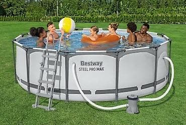 Спорт жана хобби: Каркасный бассейн Bestway Steel Pro / Steel Pro MAX - Размер: 305 × — 3