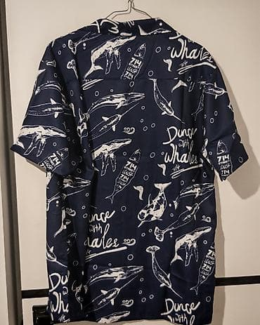 bull print: Мужская рубашка, M, Марко, Новый, цвет - Синий, Самовывоз — 3