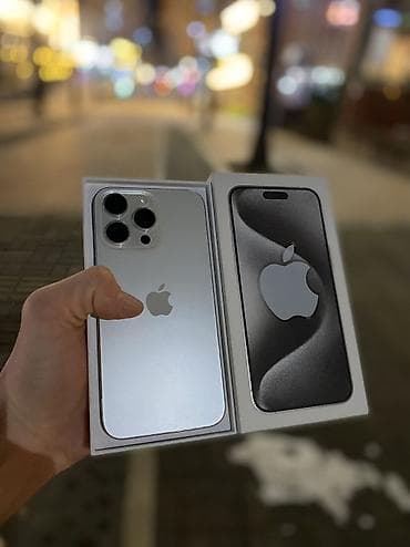 IPhone 15 Pro Max, Б/у, 256 ГБ, White Titanium, Коробка, 92 %