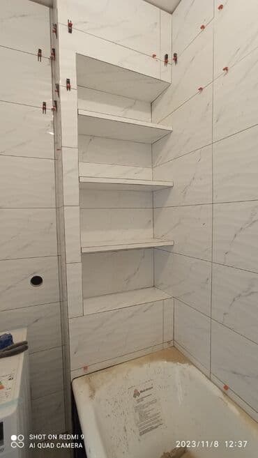 Дизайн, долборлоо: Дубалдарды коюу үчүн даярдоо, Дубалдарды грунттоо үчүн даярдоо, Плиткаларды кесүү | Карапа плиткасы, Керамогранит плиткасы, Мозаика плиткасы 6 жылдан ашык тажрыйба — 10