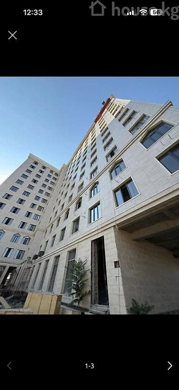 flat osh: 1 комната, 45 м², Ошский рынок / базар Элитка, 12 этаж, ПСО (под самоотделку) — 1