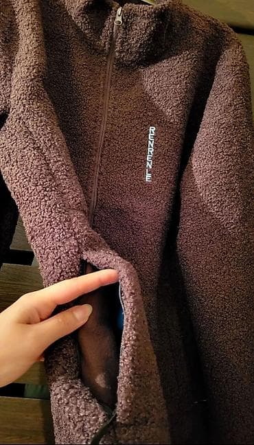 tech flis: Бордовая шерпа-кофта/флисовая куртка на молнии - Теплая пушистая ткань — 5