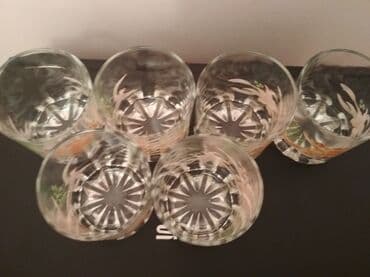 куплю бу стекло: НОВЫЕ стеклянные стаканы с цветным рисунком, " Pasabahce", Турция, 6 — 4