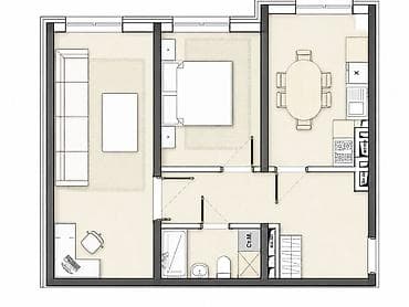 квартиры в токмаке: 2 комнаты, 55 м², Элитка, Достук мкр Элитка, 1 этаж, ПСО (под самоотделку) — 3