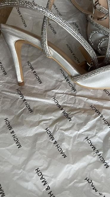 Айымдардын бут кийими: Босоножкалар, 38, Колдонулган, түсү - Ак, Акылуу жеткирүү — 4