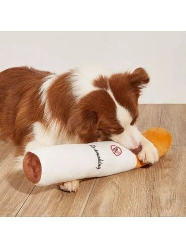 светится и играет музыка: Мягкая игрушка в форме сигареты с вышитым знаком, запрещающим курение — 6