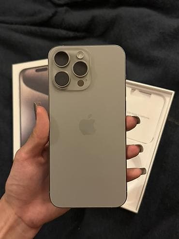 IPhone 15 Pro Max, Б/у, 512 ГБ, Natural Titanium, Коробка, 87 %