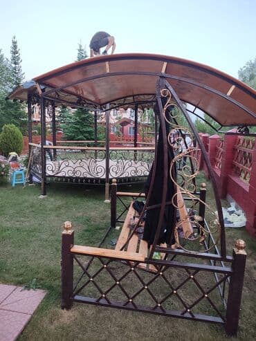 кресло висячее: Садовые качели Металл, Со спинкой, С крышей — 10