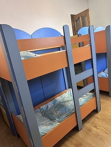 bunk bed: Двухъярусная детская кровать, ЛДСП, цвет - Синий — 3
