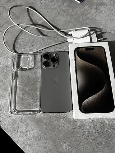 13pro 128: IPhone 15 Pro, Natural Titanium, Коробка, 93 % — 2