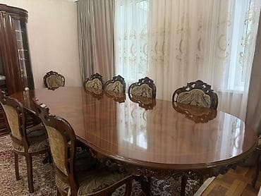 итальянский стол: Стол и стул для зала, Б/у, Самовывоз, цвет - Коричневый — 1