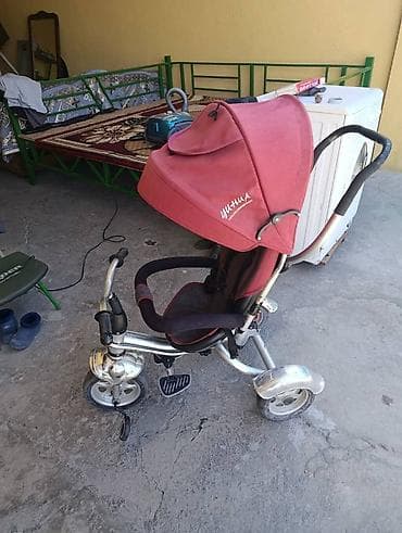 Детский трехколесный велосипед-коляска с родительской ручкой и