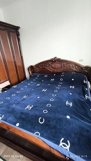 Столдор: Уктоочу бөлмө гарнитуру, Колдонулган, Эки кишилик керебет, Шкаф, Комод, Италия, МДФ — 3