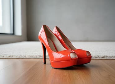 Сапоги: Туфли, 37, Б/у, цвет - Красный, Самовывоз, Платная доставка — 1