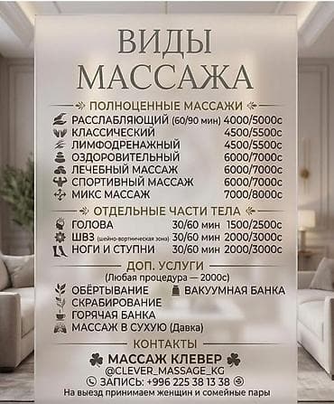 Массаж | Спортивный массаж | С выездом на дом