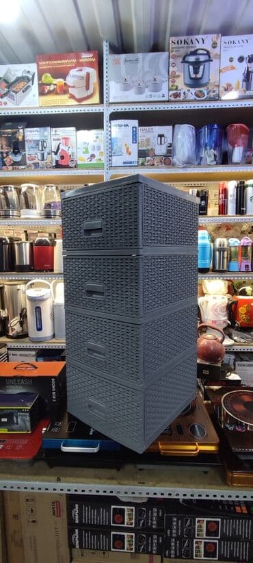 овоши: Комод универсальный “Плетеный” 4-х секционный пластиковый — 1