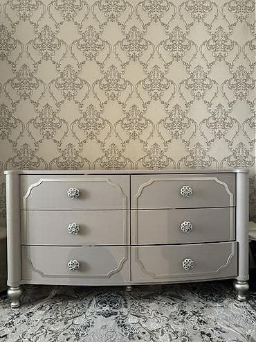 Офис эмереги: Уктоочу бөлмө гарнитуру, Колдонулган, Эки кишилик керебет, Шкаф, Комод, Белоруссия, Жыгач, Өзү алып кетүү, түсү - Боз — 1