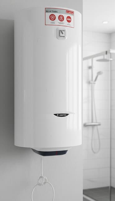 продается аристон: Водонагреватель Ariston цилиндрической формы в белом корпусе — 1