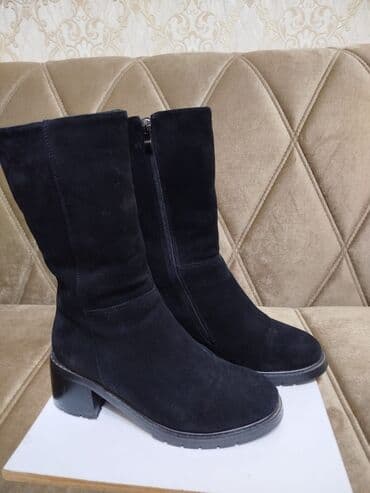 обувь для охоты: Полусапоги замшевые натуральные, на меху натуральном цигейковом — 1