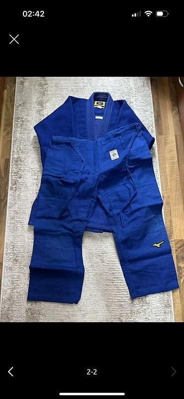 корейская форма: Кимоно для дзюдо синее - Комплект: куртка и штаны. - Материал — 1