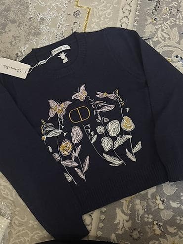 pull bear: Женские трендовые кофточки Christian Dior в синем 💙и белом 🤍цвете в — 4