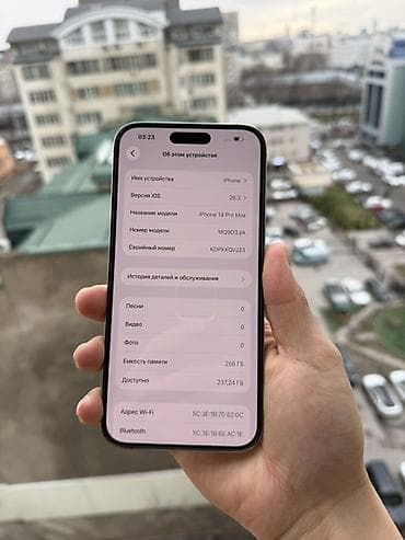 ipone x: IPhone 14 Pro Max, Б/у, 256 ГБ, Серебристый, Защитное стекло, Коробка, 77 % — 4