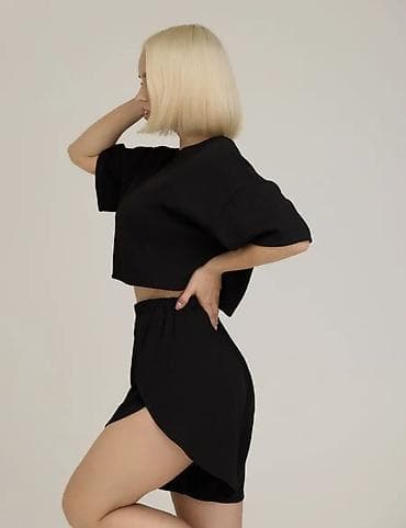 Женская одежда: Костюм с шортами, Топ, Made in KG, Трикотаж, L, S, M — 7
