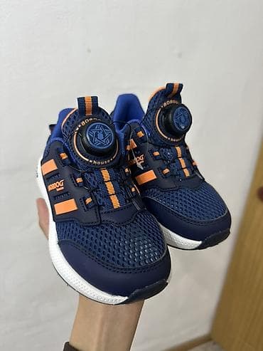 обувь америка: Детские кроссовки BOBDOG House, темно-синие с оранжевыми акцентами. - — 3