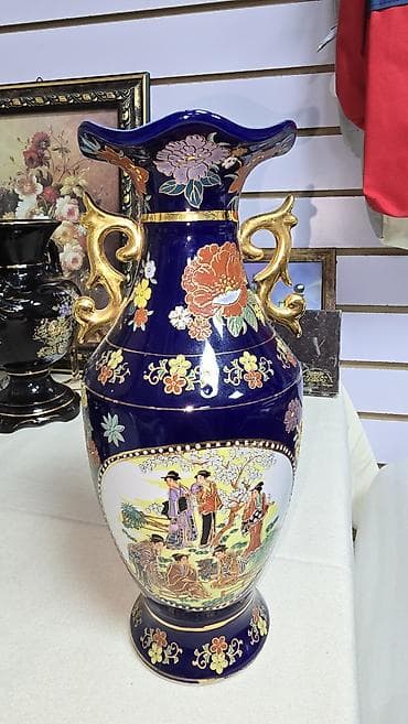 советские шахматы: Ваза Япония "Сацума", винтаж, высотой 30см, в хорошем состоянии — 1