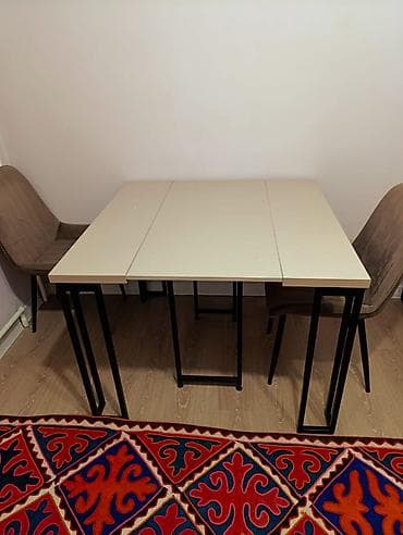 Раскройные столы: Стол трансформер Для кухни, Раскладной стол, Длина, см: 110 см, цвет - Бежевый — 2