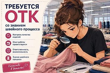 росийский учет: ОТК, Район: Кызыл Аскер, Оплата: Еженедельно, График работы: Шестидневка, Опыт работы: 3-5 лет опыта — 5