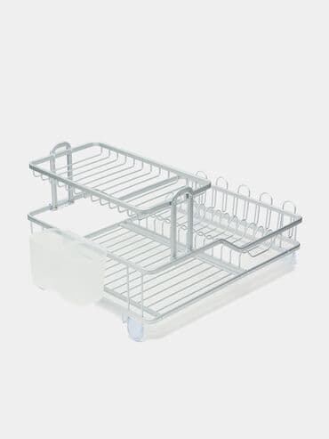 сушилка для посуда: Сушилка для посуды, настольная, с поддоном, аллюминиевая MGFR — 4