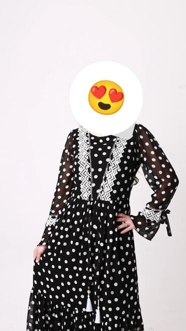 Повседневное платье, Турция, Осень-весна, Длинная модель, Шифон, Турецкое, S, M, L