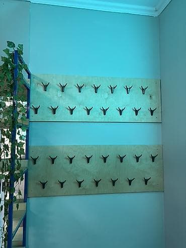 письменный стол бу: Комплект офисной мебели, Полка, Дерево, цвет - Синий — 2