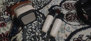 Микрофоны: Беспроводной караоке‑набор: портативная акустическая колонка + 2 — 1