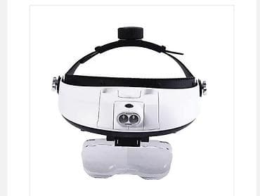 Бинокулярные очки-лупа 1-3.5X с LED подсветкой MG81001-G (5 линз) — 2