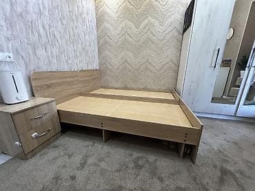 Эмерек: Односпальная модульная кровать из ЛДСП, цвет дуб/дуб сонома. - — 2