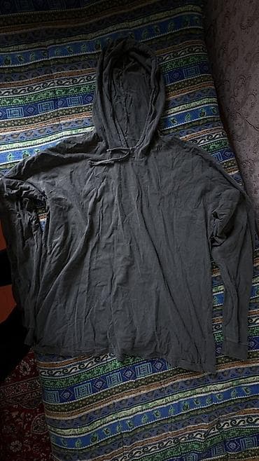 удлиненные худи: Легкая мужская/унисекс худи с капюшоном, графитового (темно‑серого) — 1