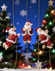 костюм деда мороза цена: Музыкальный Дед Мороз на веревке новогоднее украшение для интерьера — 3