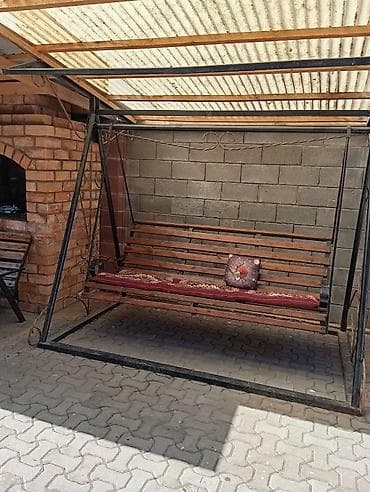 набор шашлыка: Садовые качели Металл, Со спинкой, С крышей — 4