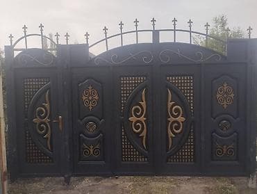 solutions elementary: Металлические ворота и калитка с декоративными панелями - Материал — 3